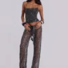 Deva gebreide corsettop met pailletten in Midnight