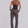 Deva gebreide corsettop met pailletten in Midnight