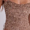 Deva gebreide corsettop met pailletten in zandkleur