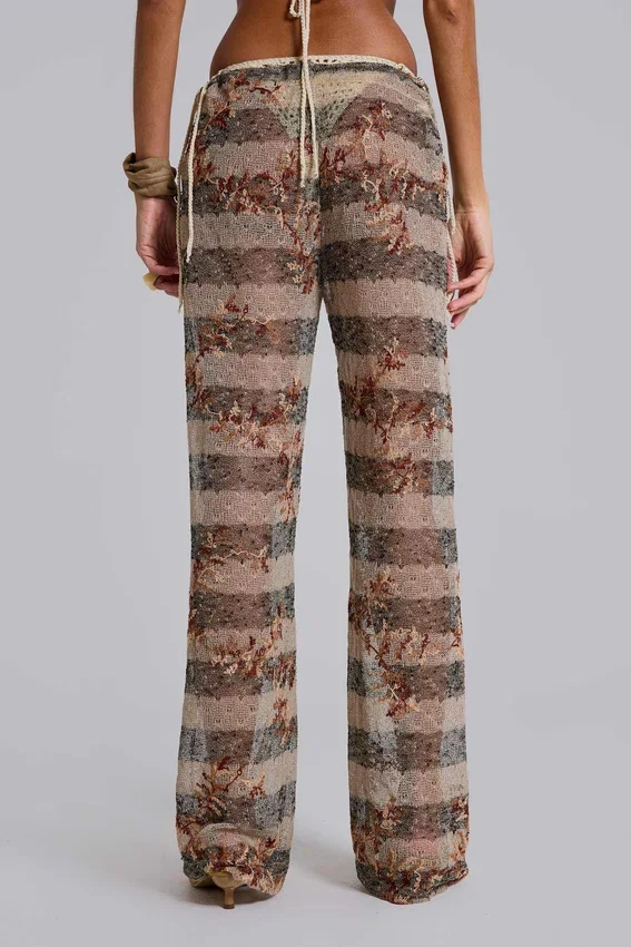 Deva gestreepte gebreide broek