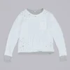 Distressed dubbellaagse waffle-top