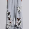 Distressed grijze gemêleerde baggy Monster Joggers