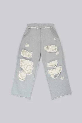 Distressed grijze gemêleerde baggy Monster Joggers