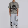 Distressed grijze gemêleerde baggy Monster Joggers