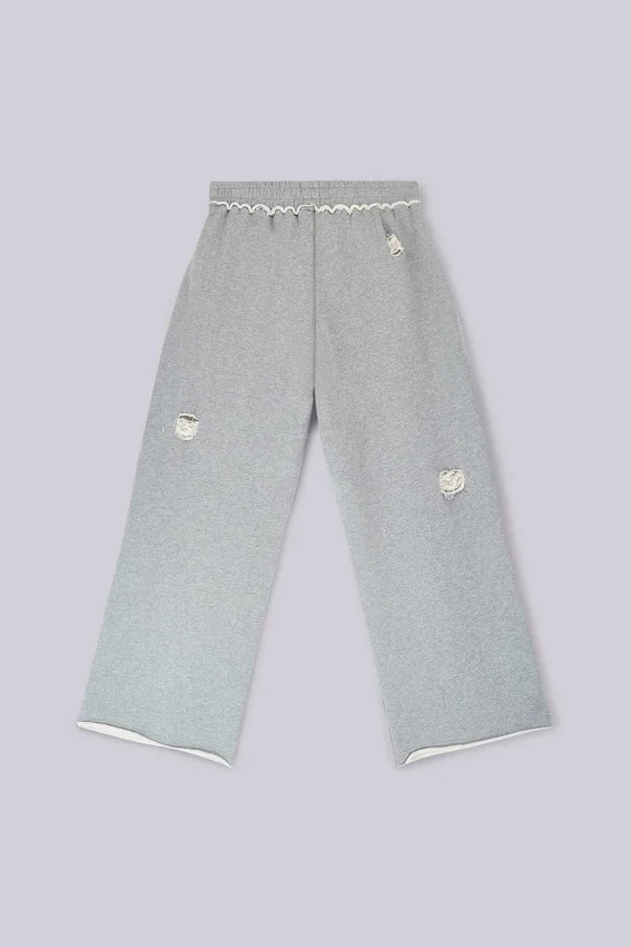 Distressed grijze gemêleerde baggy Monster Joggers