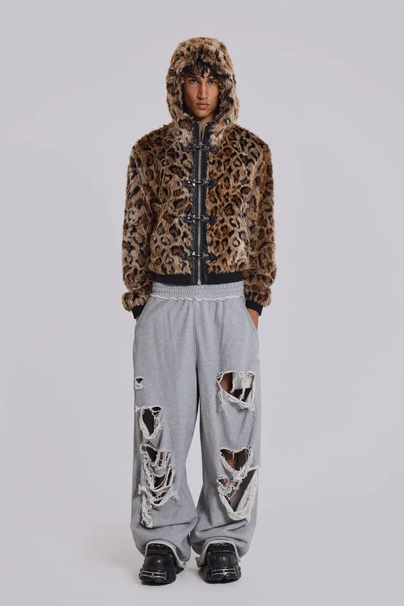 Distressed grijze gemêleerde baggy Monster Joggers