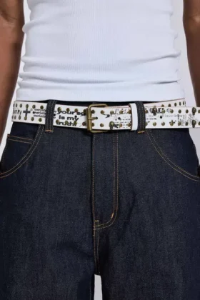 Divinity witte riem met studs
