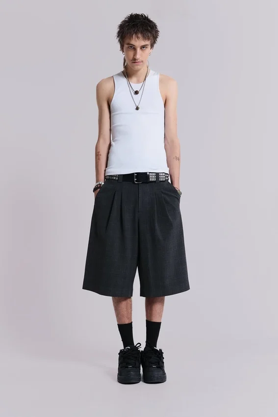 Donkere geruite Goliath Shorts
