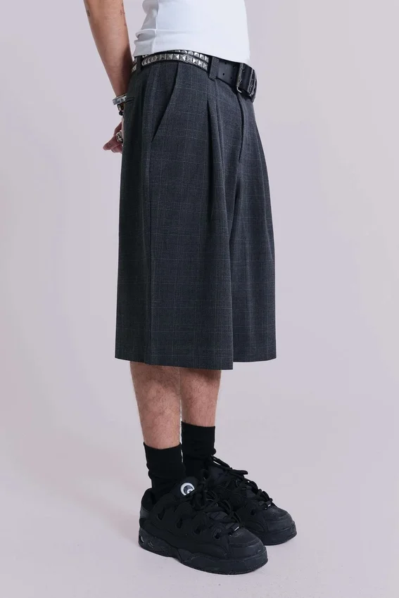 Donkere geruite Goliath Shorts