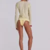 Doorschijnende Henley-top in Buttercup
