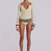 Doorschijnende Henley-top in Buttercup