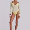 Doorschijnende Henley-top in Buttercup