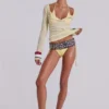 Doorschijnende Henley-top in Buttercup