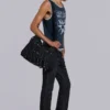 Drummer gecoate denim schoudertas