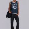 Drummer gecoate denim schoudertas