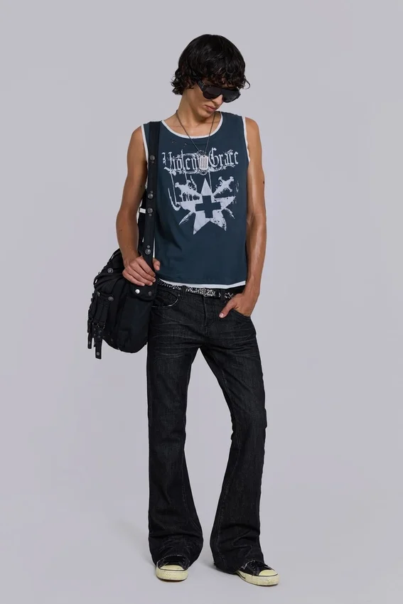 Drummer gecoate denim schoudertas