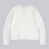 Ecru Henley-top met wafelpatroon