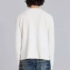 Ecru Henley-top met wafelpatroon