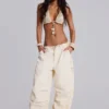 Ecru Parachute Cargo-broek