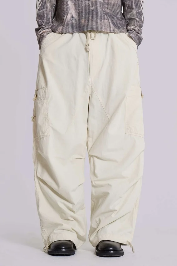 Ecru Parachute Cargo-broek