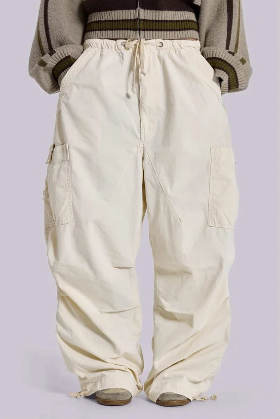 Ecru Parachute Cargo-broek