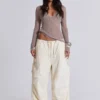 Ecru Parachute Cargo-broek