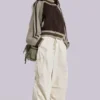 Ecru Parachute Cargo-broek