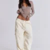 Ecru Parachute Cargo-broek