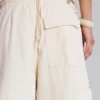 Ecru Parachute Cargo-broek