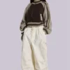 Ecru Parachute Cargo-broek