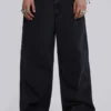 Effen zwarte Colossus Jeans met lage taille