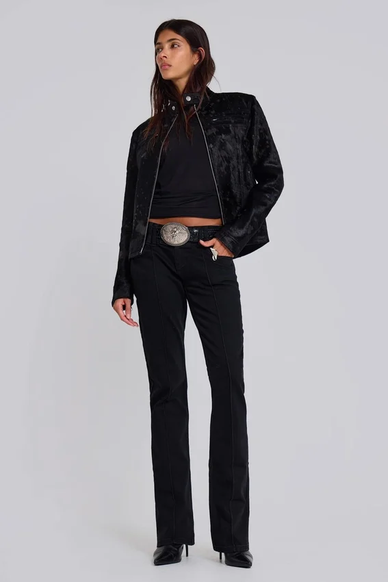 Effen zwarte Thirteen-Jeans