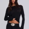 Effen zwarte Thirteen-Jeans