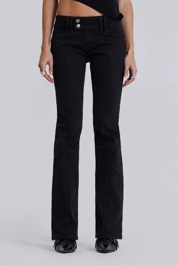 Effen zwarte Thirteen-Jeans