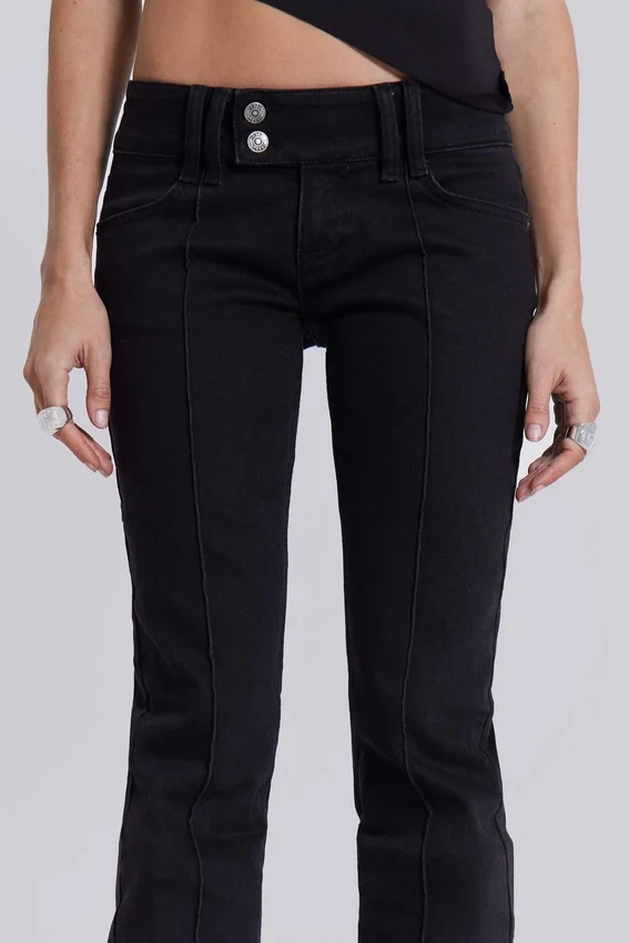 Effen zwarte Thirteen-Jeans
