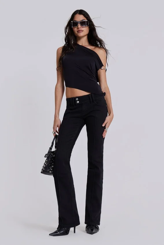 Effen zwarte Thirteen-Jeans