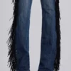 El Topo bootcut-Jeans met franjes in blauwe wassing