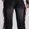 El Topo bootcut-Jeans met franjes in zwarte wassing