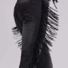 El Topo bootcut-Jeans met franjes in zwarte wassing