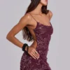 Ellora mini-jurk met versieringen in de kleur Wine