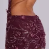 Ellora mini-jurk met versieringen in de kleur Wine