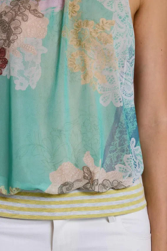 Enya mesh top met open rug