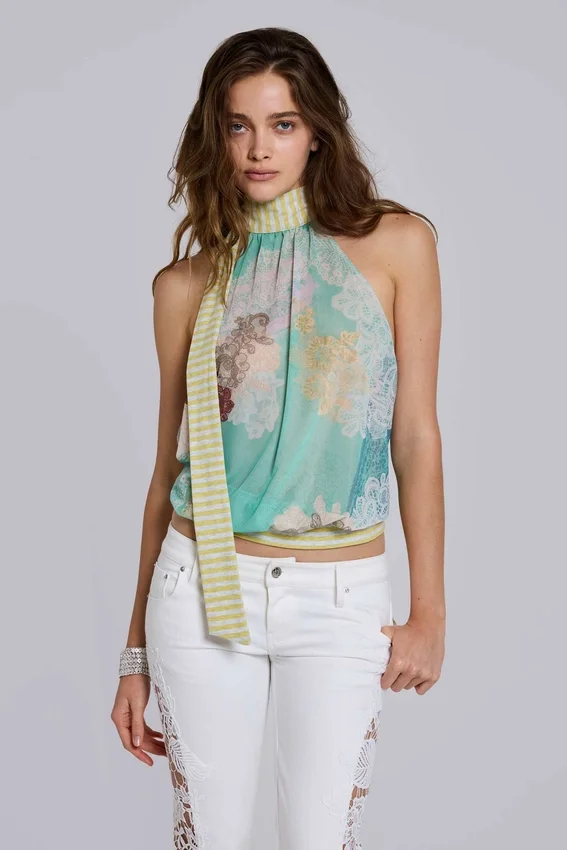 Enya mesh top met open rug