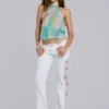 Enya mesh top met open rug