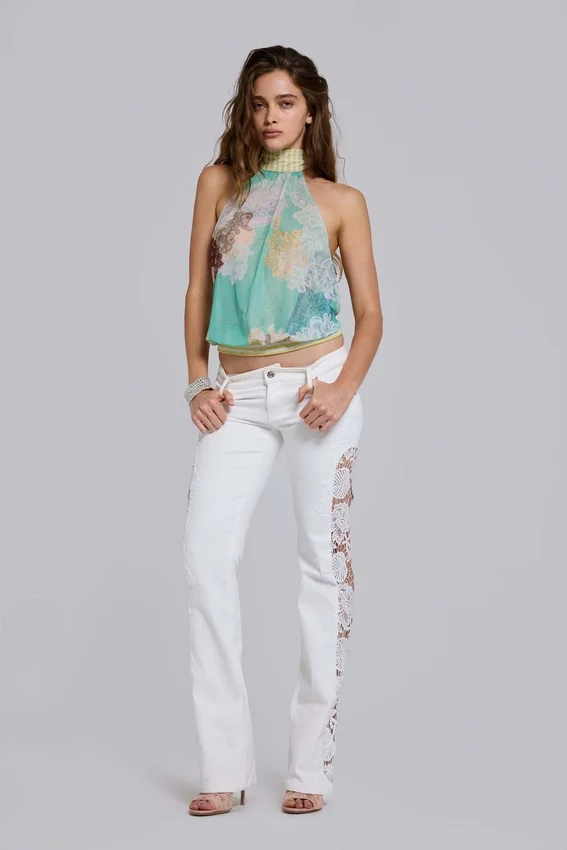 Enya mesh top met open rug
