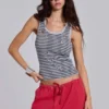 Eye Contact-vesttop met oogjes in streepmotief