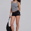 Eye Contact-vesttop met oogjes in streepmotief