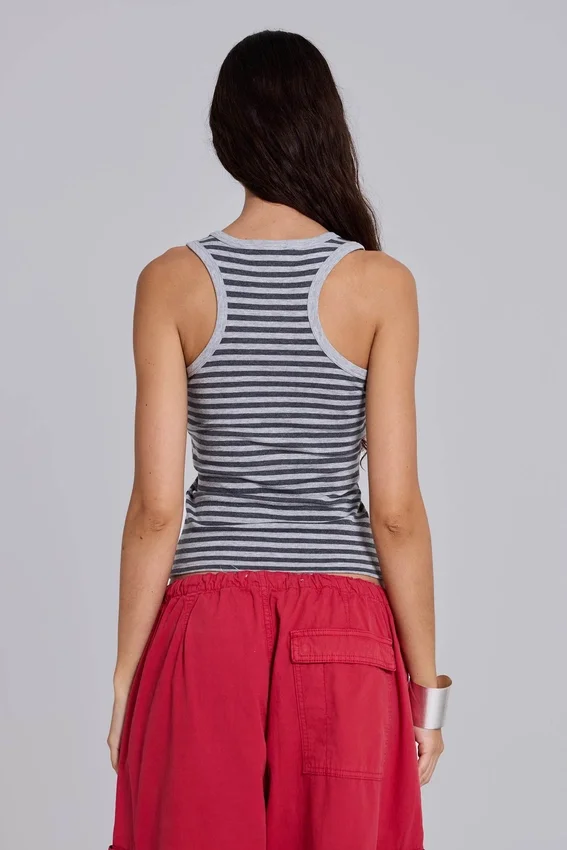 Eye Contact-vesttop met oogjes in streepmotief