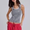 Eye Contact-vesttop met oogjes in streepmotief