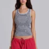 Eye Contact-vesttop met oogjes in streepmotief